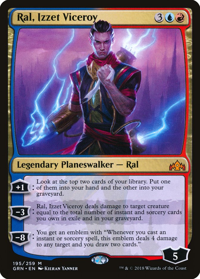 This Is An Image Of The Magic The Gathering Card Ral, Izzet Viceroy From The Set Guilds of Ravnica - Designed By Artist Kieran Yanner