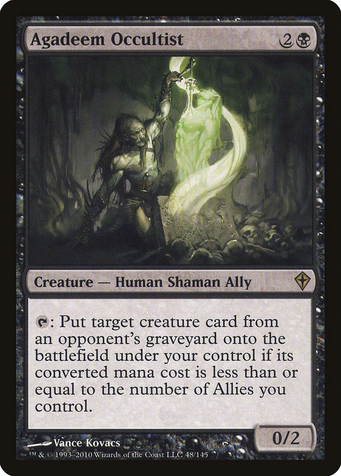 This Is An Image Of The Magic The Gathering Card Agadeem Occultist From The Set Worldwake - Designed By Artist Vance Kovacs
