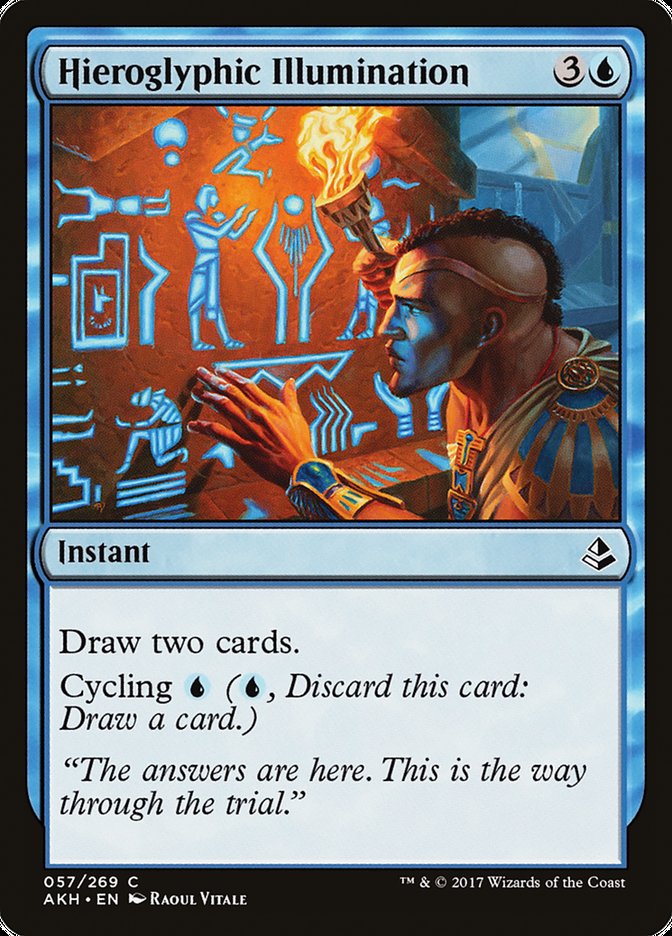 This Is An Image Of The Magic The Gathering Card Hieroglyphic Illumination From The Set Commander 2020 - Designed By Artist Raoul Vitale