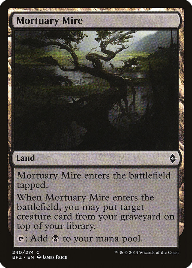 This Is An Image Of The Magic The Gathering Card Mortuary Mire From The Set Commander Legends: Battle for Baldur's Gate - Designed By Artist James Paick