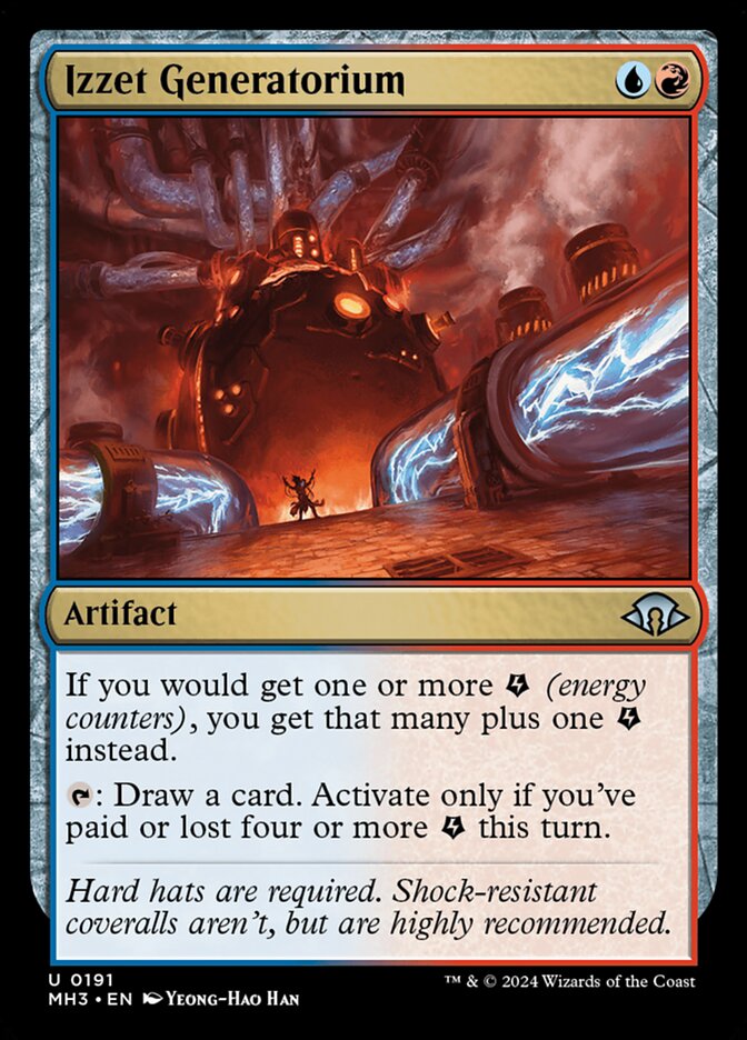 This Is An Image Of The Magic The Gathering Card Izzet Generatorium From The Set Modern Horizons 3 - Designed By Artist Yeong-Hao Han
