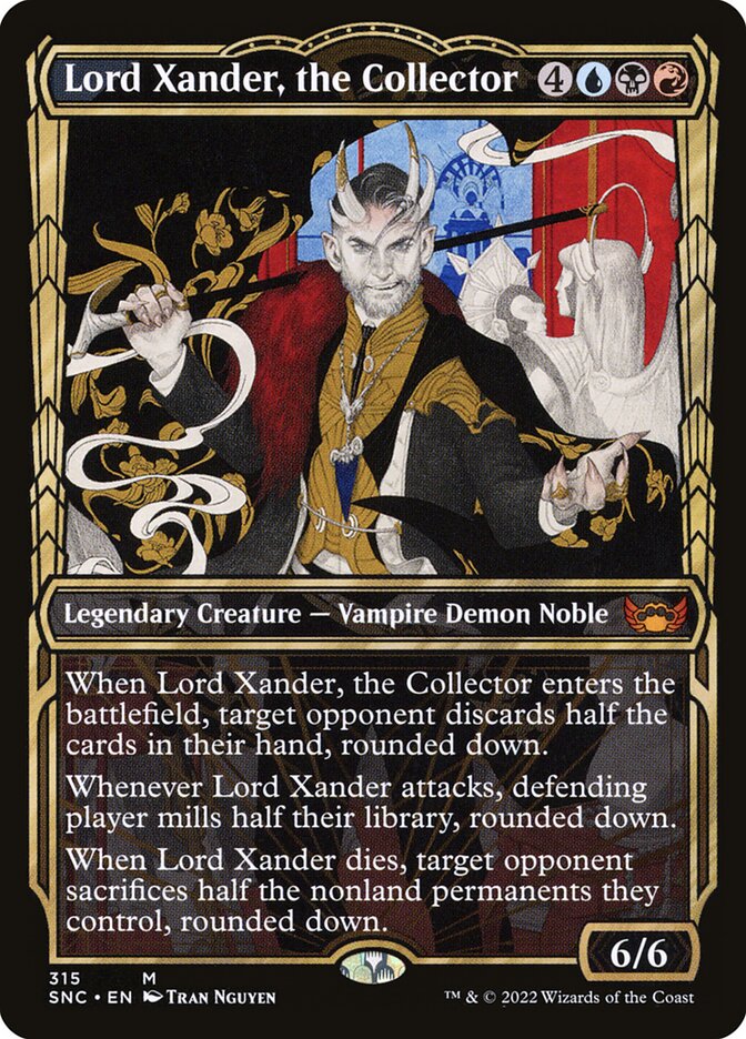 This Is An Image Of The Magic The Gathering Card Lord Xander, the Collector From The Set Streets of New Capenna - Designed By Artist Martina Fačková