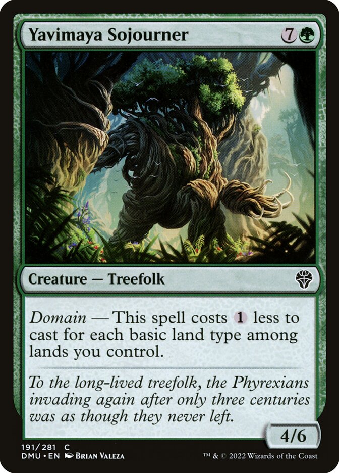 This Is An Image Of The Magic The Gathering Card Yavimaya Sojourner From The Set Dominaria United - Designed By Artist Brian Valeza