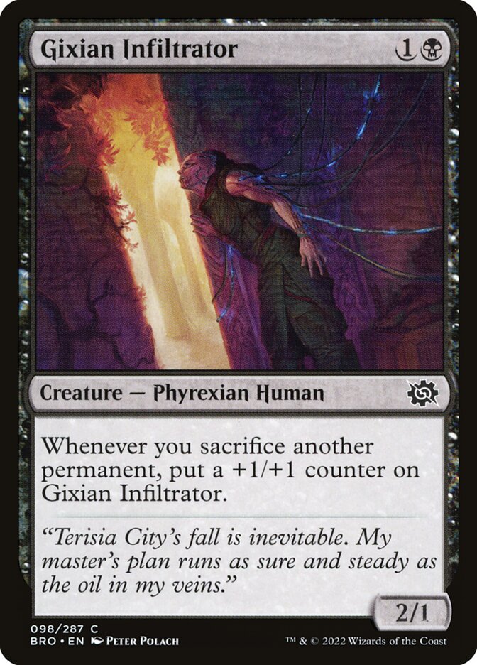 This Is An Image Of The Magic The Gathering Card Gixian Infiltrator From The Set The Brothers' War - Designed By Artist Peter Polach