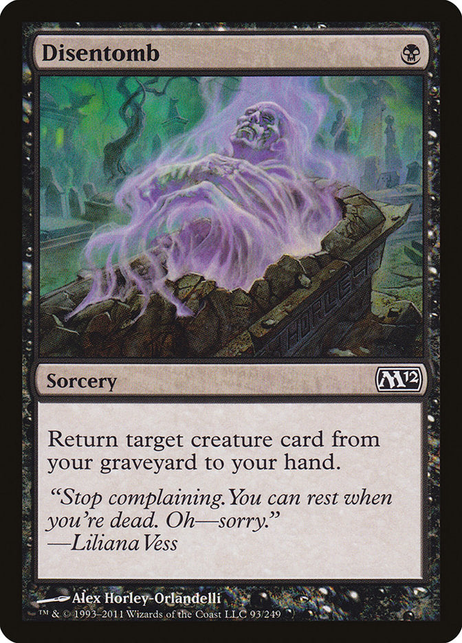 This Is An Image Of The Magic The Gathering Card Disentomb From The Set Core Set 2020 - Designed By Artist Johann Bodin
