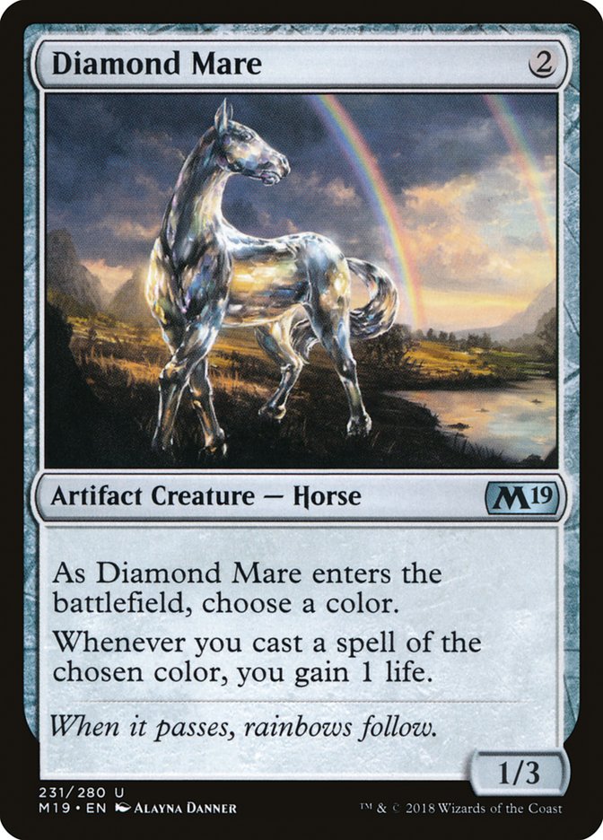 This Is An Image Of The Magic The Gathering Card Diamond Mare From The Set Foundations - Designed By Artist Alayna Danner