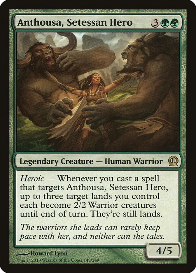 This Is An Image Of The Magic The Gathering Card Anthousa, Setessan Hero From The Set Theros - Designed By Artist Howard Lyon