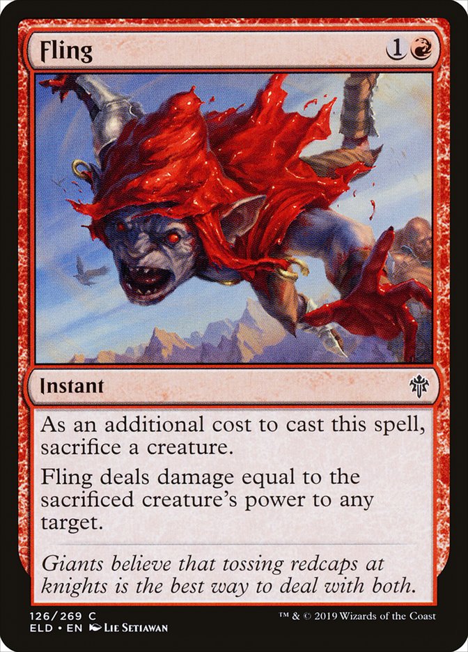This Is An Image Of The Magic The Gathering Card Fling From The Set Jumpstart - Designed By Artist Lucas Graciano