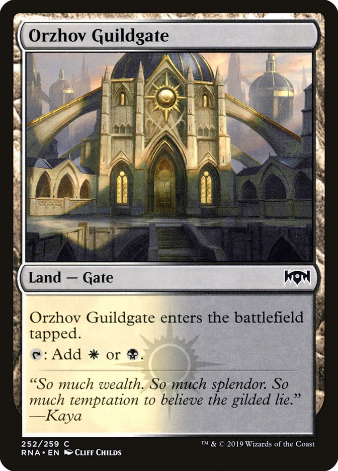 This Is An Image Of The Magic The Gathering Card Orzhov Guildgate From The Set Foundations - Designed By Artist John Avon