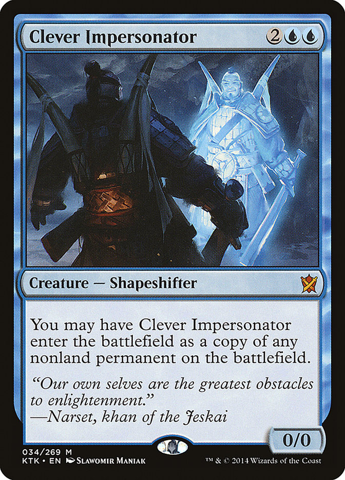 This Is An Image Of The Magic The Gathering Card Clever Impersonator From The Set Commander 2019 - Designed By Artist Slawomir Maniak
