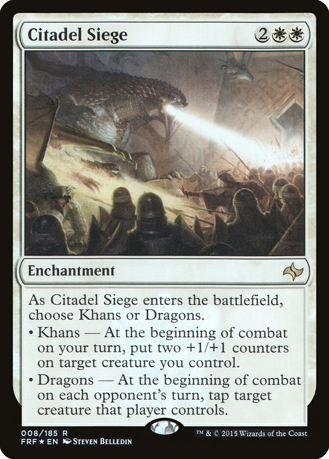This Is An Image Of The Magic The Gathering Card Citadel Siege From The Set Midnight Hunt Commander - Designed By Artist Steven Belledin