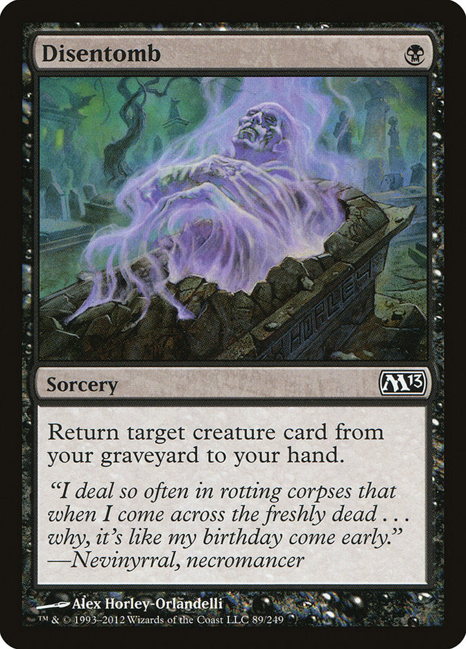 This Is An Image Of The Magic The Gathering Card Disentomb From The Set Core Set 2020 - Designed By Artist Johann Bodin