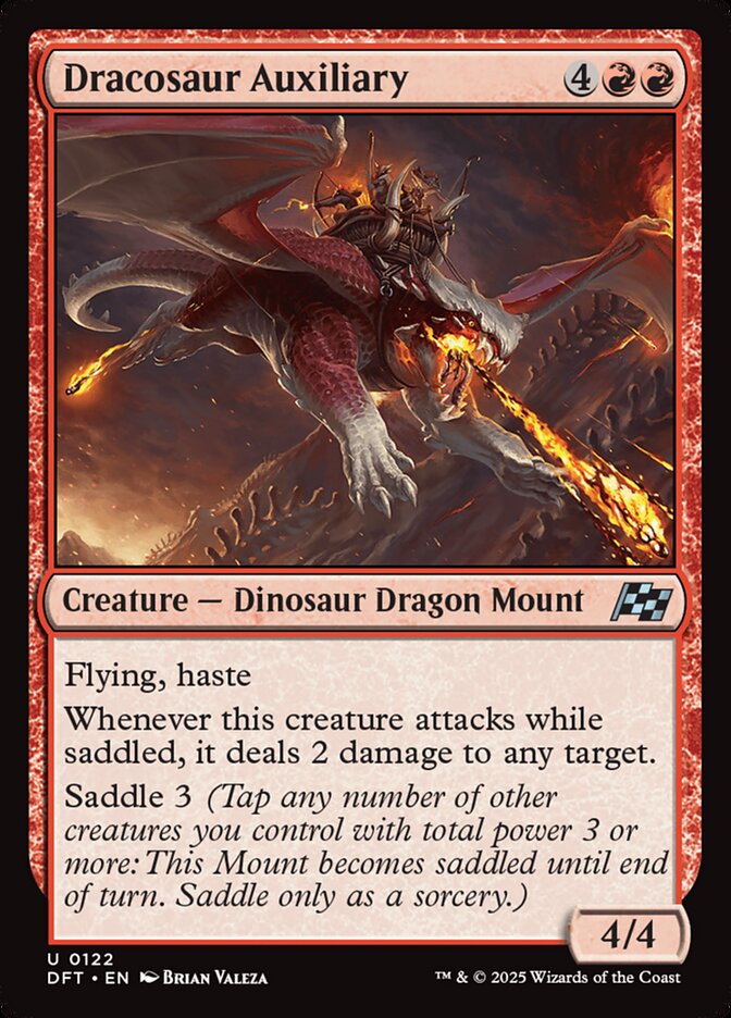 This Is An Image Of The Magic The Gathering Card Dracosaur Auxiliary From The Set Aetherdrift - Designed By Artist Brian Valeza