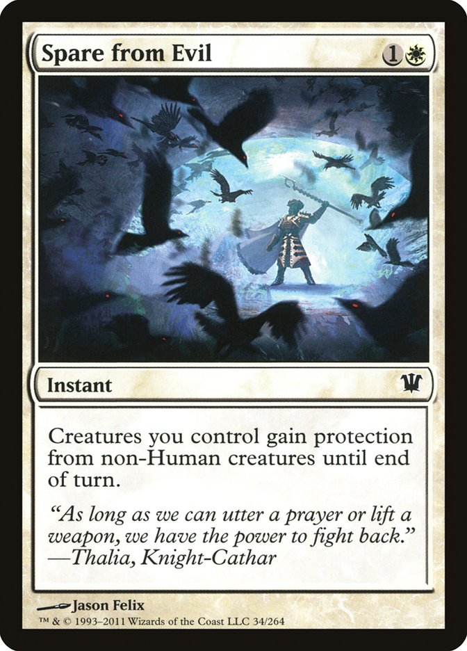 This Is An Image Of The Magic The Gathering Card Spare from Evil From The Set Innistrad - Designed By Artist Jason Felix