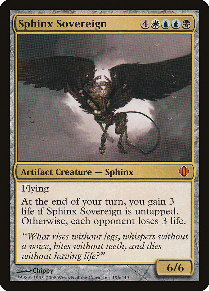 This Is An Image Of The Magic The Gathering Card Sphinx Sovereign From The Set Shards of Alara - Designed By Artist Chippy