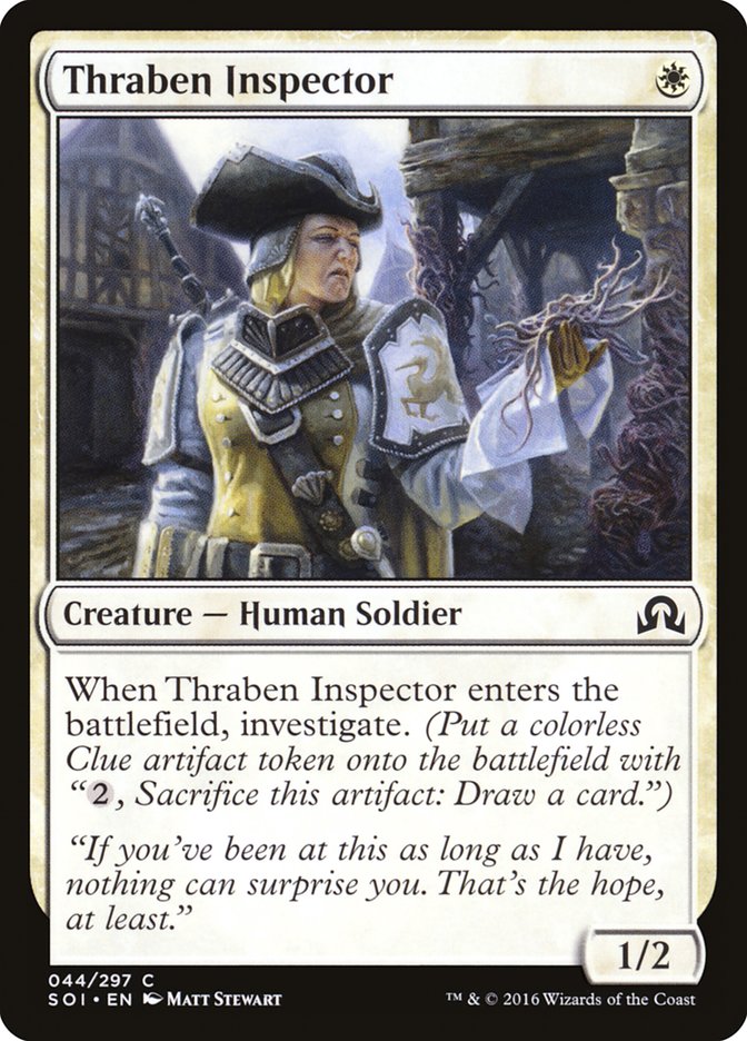 This Is An Image Of The Magic The Gathering Card Thraben Inspector From The Set Innistrad Remastered - Designed By Artist Matt Stewart