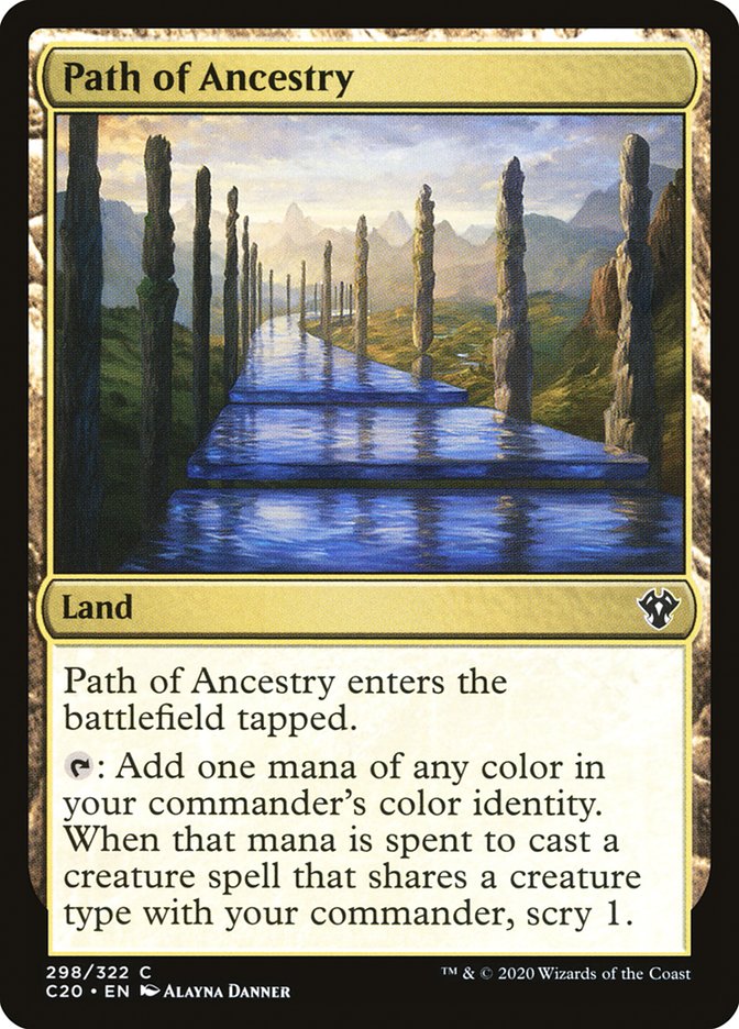 This Is An Image Of The Magic The Gathering Card Path of Ancestry From The Set Tarkir: Dragonstorm Commander - Designed By Artist Alayna Danner
