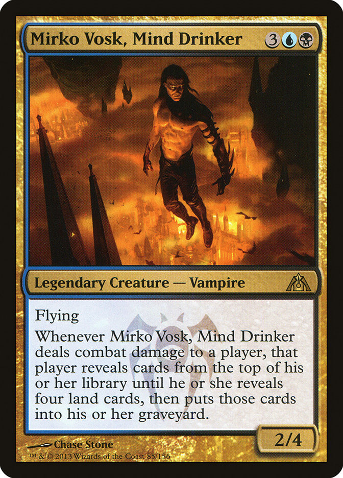 This Is An Image Of The Magic The Gathering Card Mirko Vosk, Mind Drinker From The Set Dragon's Maze - Designed By Artist Chase Stone