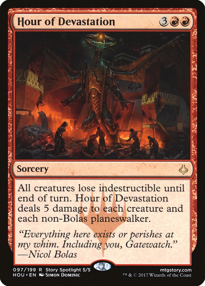 This Is An Image Of The Magic The Gathering Card Hour of Devastation From The Set Hour of Devastation - Designed By Artist Simon Dominic