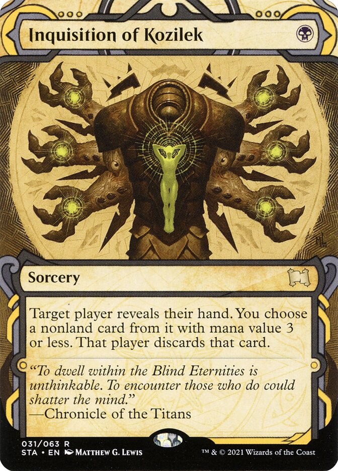 This Is An Image Of The Magic The Gathering Card Inquisition of Kozilek From The Set Double Masters 2022 - Designed By Artist Tomasz Jedruszek