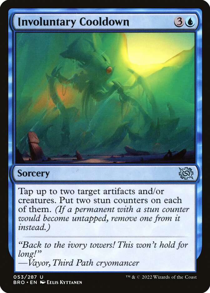 This Is An Image Of The Magic The Gathering Card Involuntary Cooldown From The Set The Brothers' War - Designed By Artist Eelis Kyttanen