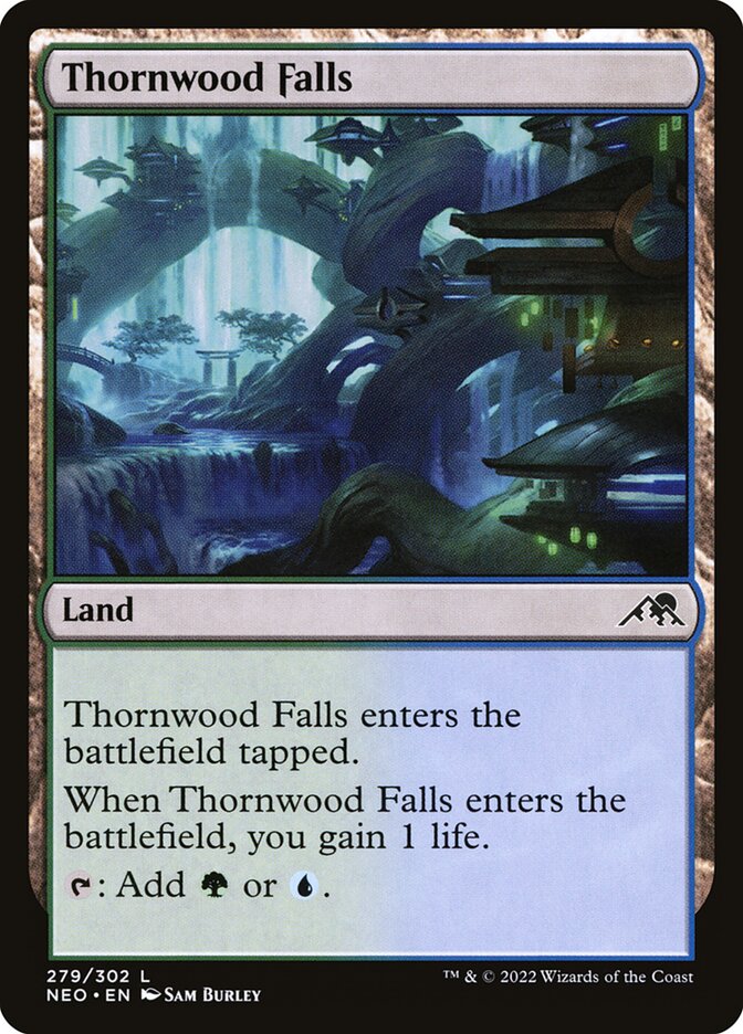 This Is An Image Of The Magic The Gathering Card Thornwood Falls From The Set Tarkir: Dragonstorm - Designed By Artist Alexander Ostrowski