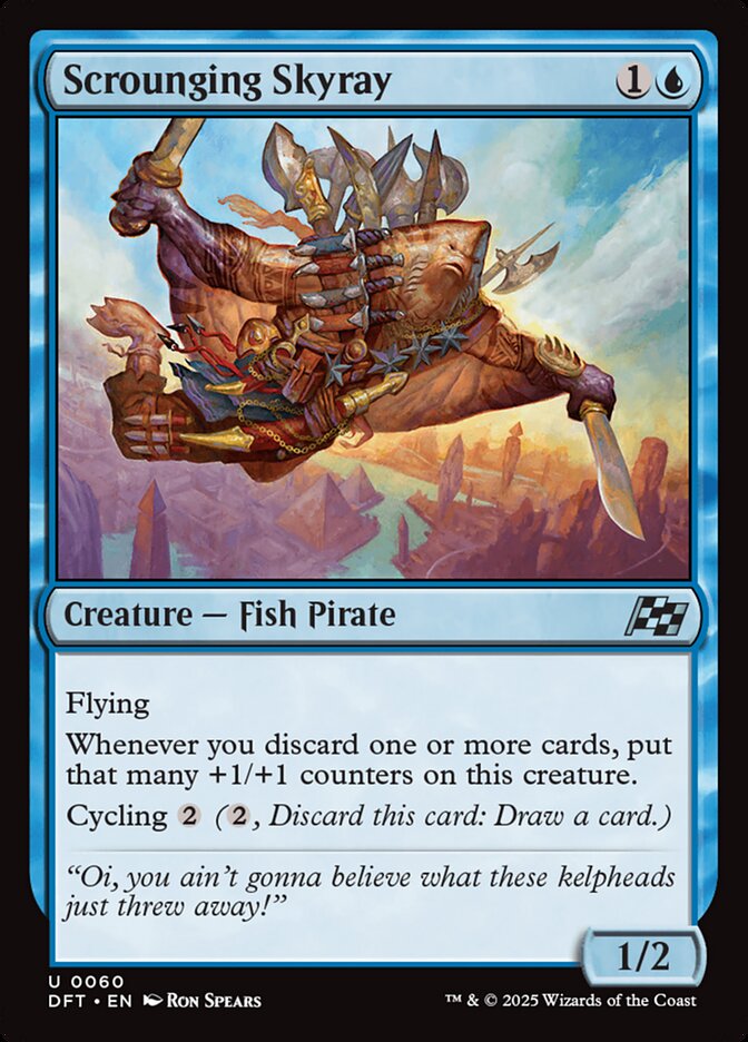 This Is An Image Of The Magic The Gathering Card Scrounging Skyray From The Set Aetherdrift - Designed By Artist Ron Spears