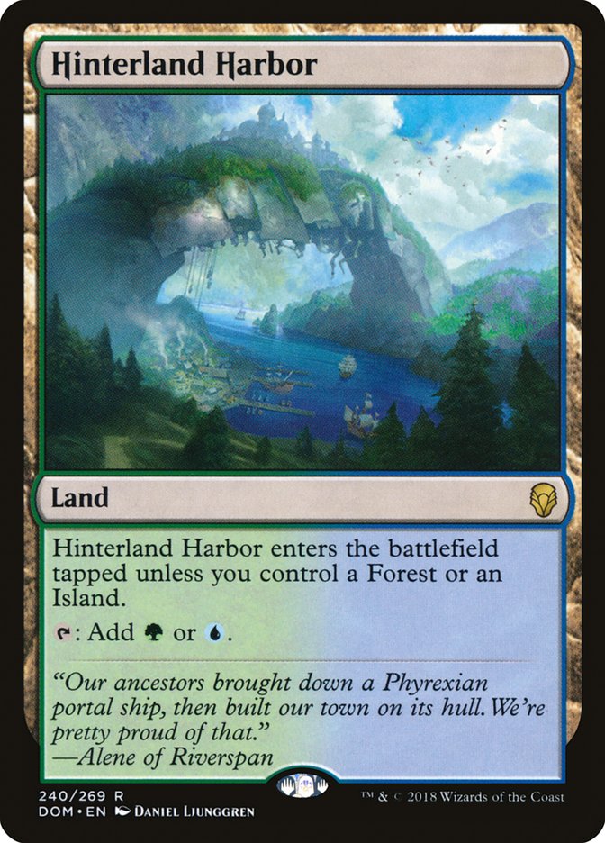 This Is An Image Of The Magic The Gathering Card Hinterland Harbor From The Set Tarkir: Dragonstorm Commander - Designed By Artist Daniel Ljunggren