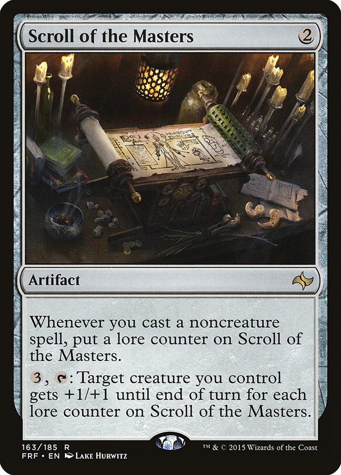 This Is An Image Of The Magic The Gathering Card Scroll of the Masters From The Set Fate Reforged - Designed By Artist Lake Hurwitz