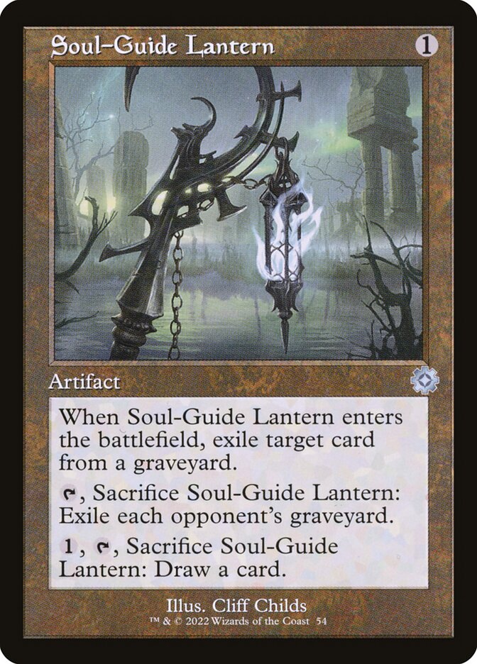This Is An Image Of The Magic The Gathering Card Soul-Guide Lantern From The Set Foundations - Designed By Artist Iris Compiet
