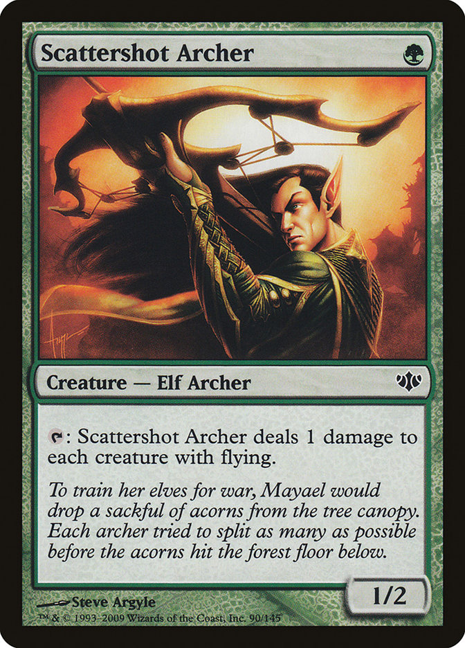 This Is An Image Of The Magic The Gathering Card Scattershot Archer From The Set Conflux - Designed By Artist Steve Argyle