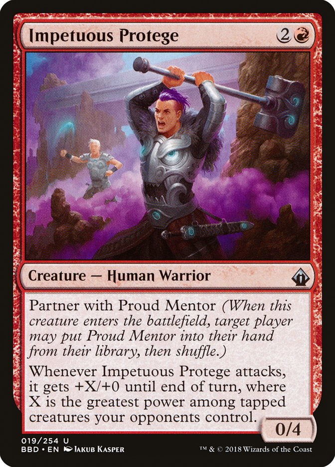 This Is An Image Of The Magic The Gathering Card Impetuous Protege From The Set Battlebond - Designed By Artist Jakub Kasper