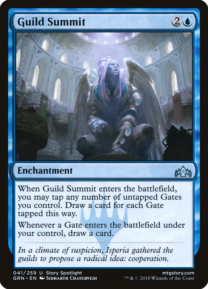 This Is An Image Of The Magic The Gathering Card Guild Summit From The Set Guilds of Ravnica - Designed By Artist Sidharth Chaturvedi
