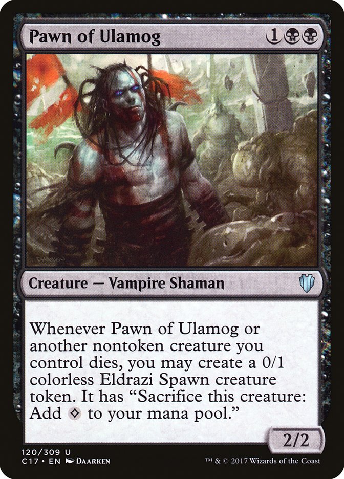 This Is An Image Of The Magic The Gathering Card Pawn of Ulamog From The Set Commander 2017 - Designed By Artist Daarken