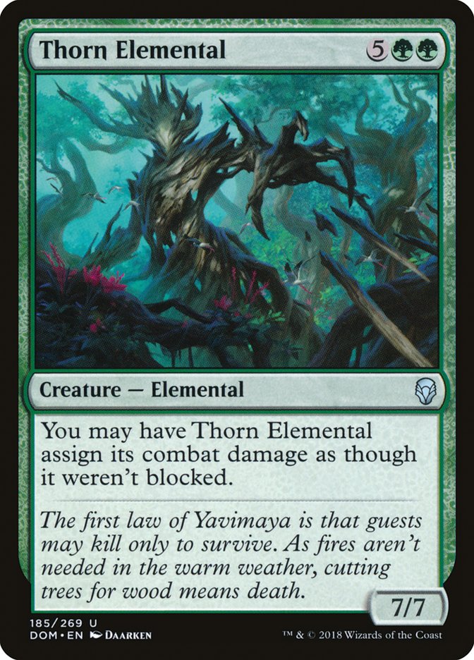 This Is An Image Of The Magic The Gathering Card Thorn Elemental From The Set Dominaria - Designed By Artist Daarken