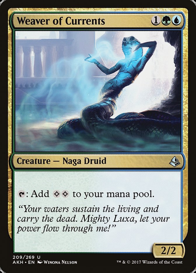 This Is An Image Of The Magic The Gathering Card Weaver of Currents From The Set Amonkhet - Designed By Artist Winona Nelson