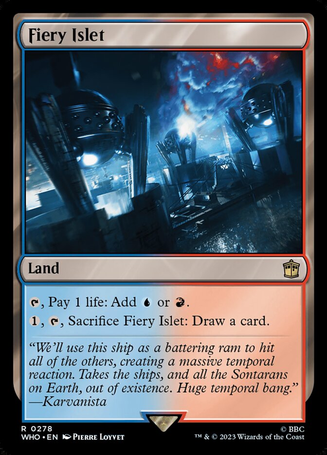 This Is An Image Of The Magic The Gathering Card Fiery Islet From The Set Modern Horizons - Designed By Artist Richard Wright