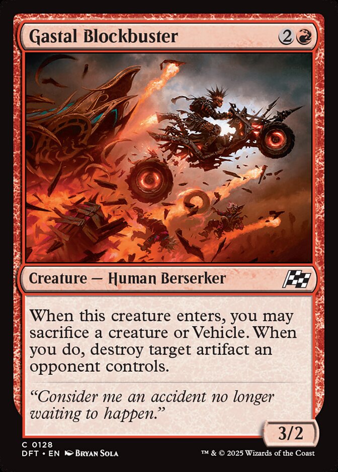 This Is An Image Of The Magic The Gathering Card Gastal Blockbuster From The Set Aetherdrift - Designed By Artist Bryan Sola