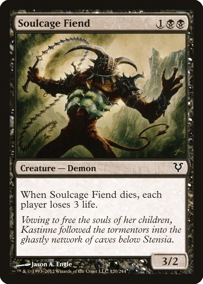 This Is An Image Of The Magic The Gathering Card Soulcage Fiend From The Set Avacyn Restored - Designed By Artist Jason A. Engle