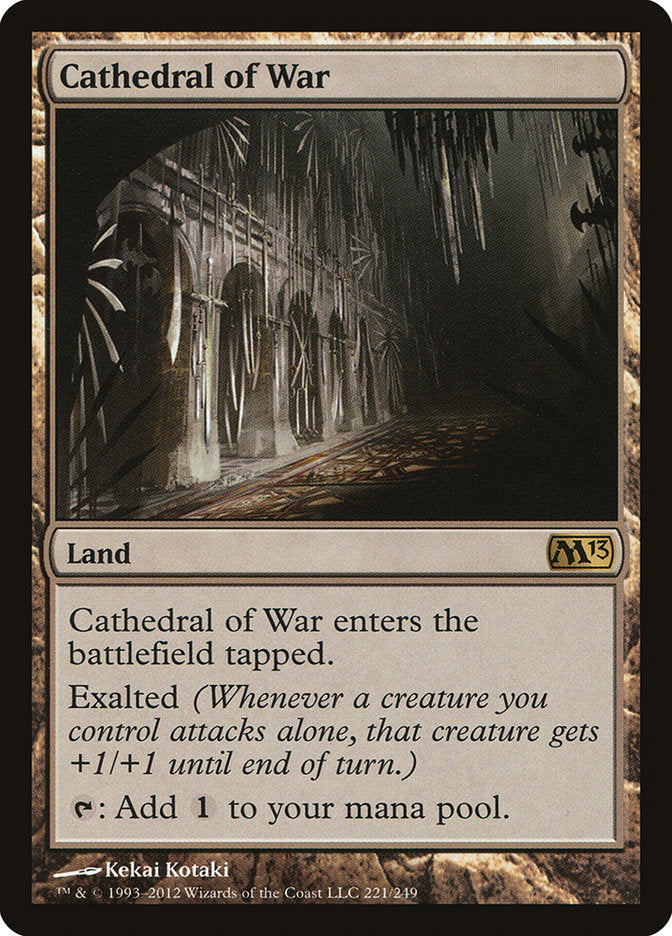 This Is An Image Of The Magic The Gathering Card Cathedral of War From The Set Magic 2013 - Designed By Artist Kekai Kotaki