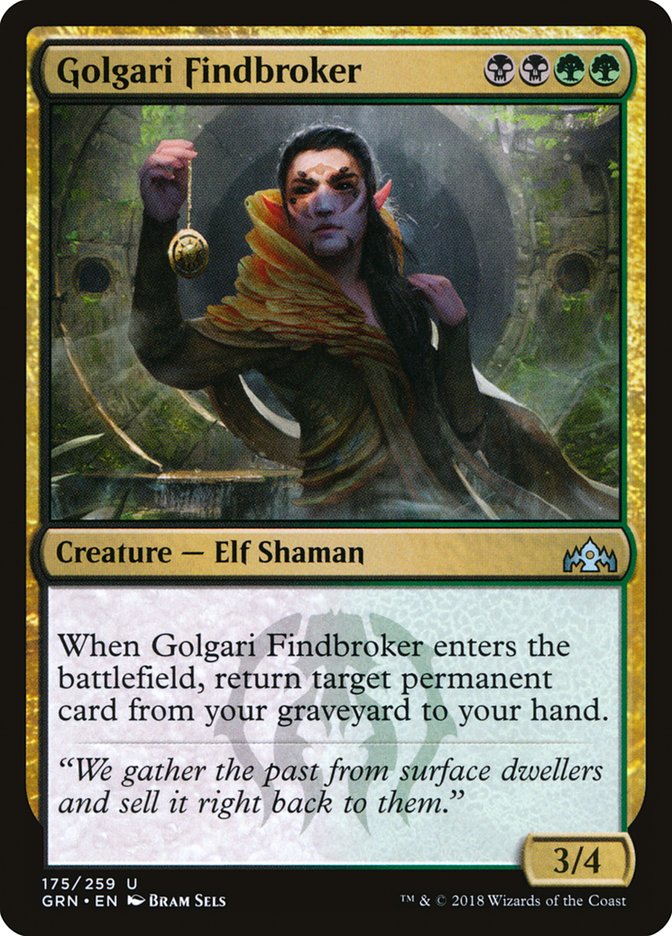 This Is An Image Of The Magic The Gathering Card Golgari Findbroker From The Set Ravnica Remastered - Designed By Artist Bram Sels