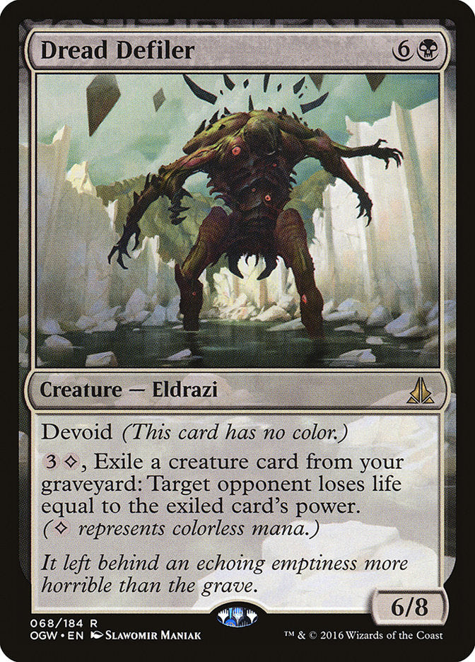 This Is An Image Of The Magic The Gathering Card Dread Defiler From The Set Oath of the Gatewatch - Designed By Artist Slawomir Maniak