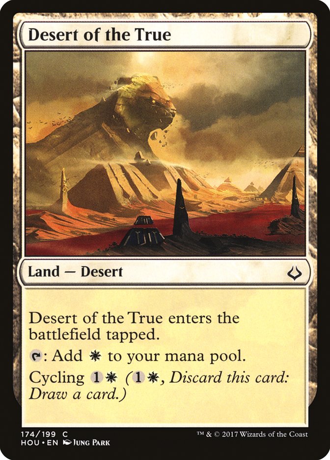 This Is An Image Of The Magic The Gathering Card Desert of the True From The Set Outlaws of Thunder Junction Commander - Designed By Artist Jung Park
