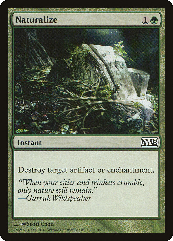 This Is An Image Of The Magic The Gathering Card Naturalize From The Set Core Set 2019 - Designed By Artist Daniel Ljunggren