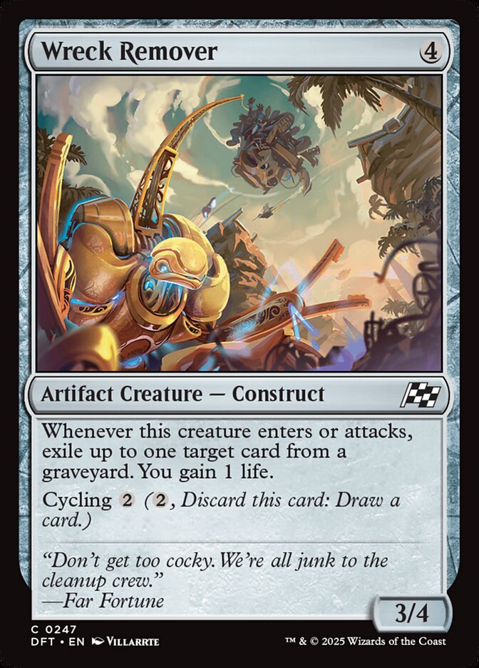 This Is An Image Of The Magic The Gathering Card Wreck Remover From The Set Aetherdrift - Designed By Artist Villarrte