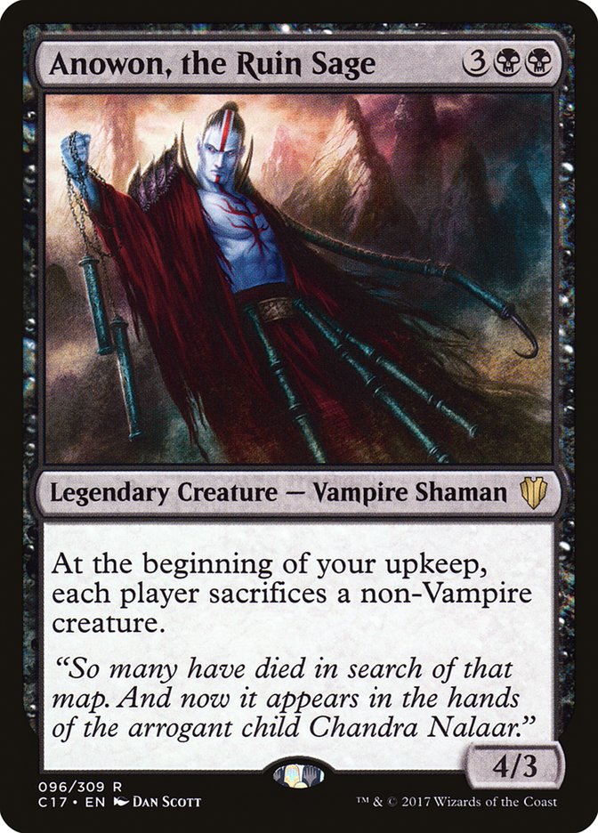 This Is An Image Of The Magic The Gathering Card Anowon, the Ruin Sage From The Set Crimson Vow Commander - Designed By Artist Dan Murayama Scott