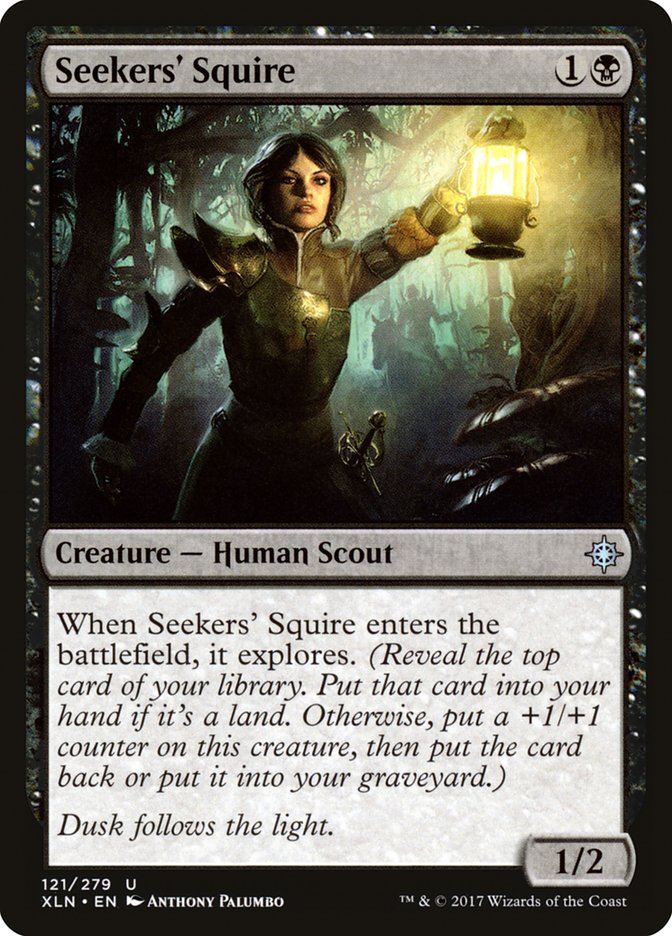 This Is An Image Of The Magic The Gathering Card Seekers' Squire From The Set Double Masters 2022 - Designed By Artist Anthony Palumbo