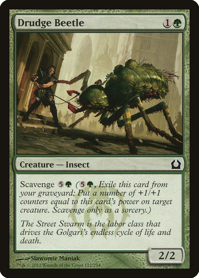 This Is An Image Of The Magic The Gathering Card Drudge Beetle From The Set Ravnica Remastered - Designed By Artist Slawomir Maniak