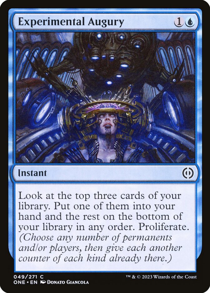 This Is An Image Of The Magic The Gathering Card Experimental Augury From The Set Phyrexia: All Will Be One - Designed By Artist Donato Giancola