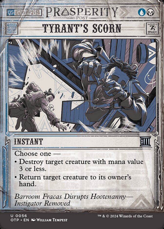 This Is An Image Of The Magic The Gathering Card Tyrant's Scorn From The Set War of the Spark - Designed By Artist Svetlin Velinov